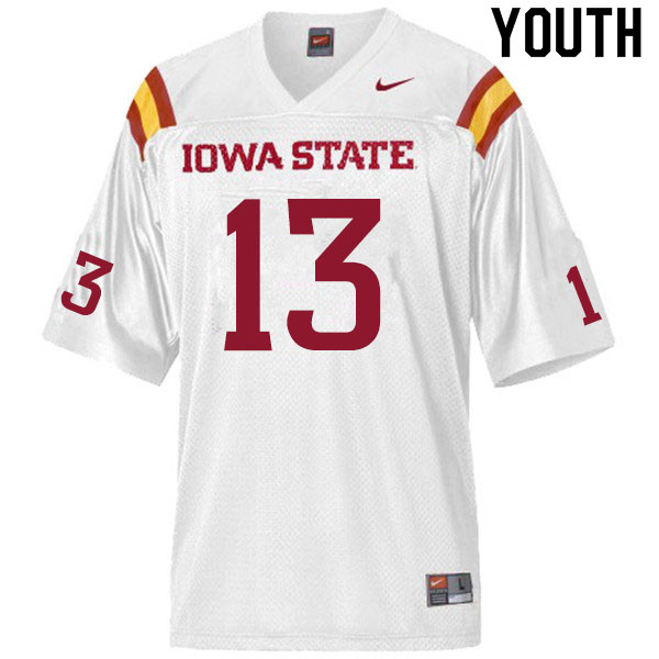 Iowa State Cyclones Youth #13 Tayvonn Kyle Nike NCAA Authentic White College Stitched Football Jersey ST42E35QQ